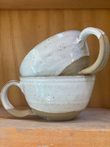 Tea Cup - white speckled